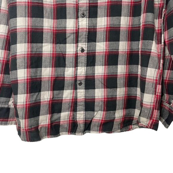 Elixir Black Gray Res Plaid Button Down/Up Long Sleeve Shirt 100% cotton XXL - Picture 3 of 9